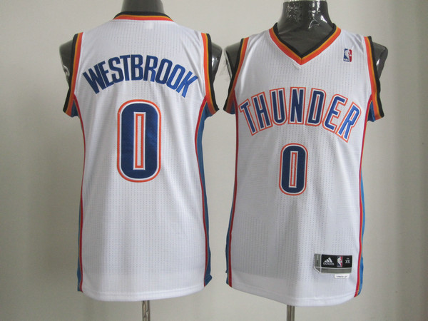 NBA Oklahoma City Thunder 0 Russell Westbrook Authentic White Jersey